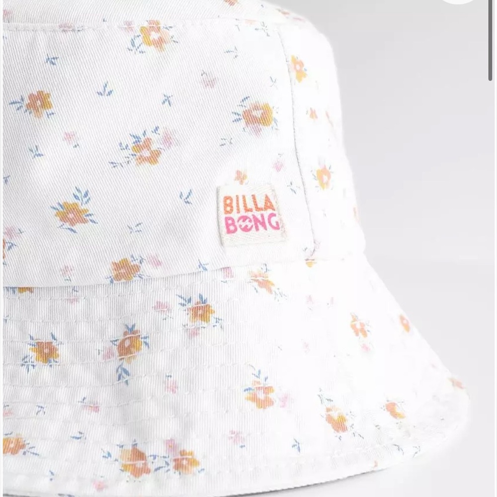 Billabong White and Orange Floral Hat